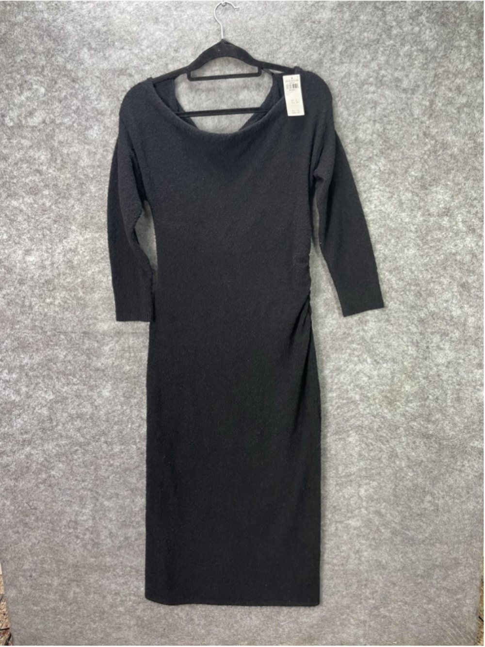 Abercrombie & Fitch Sweater Dress Womens Petite PM Black Long Textured Knit